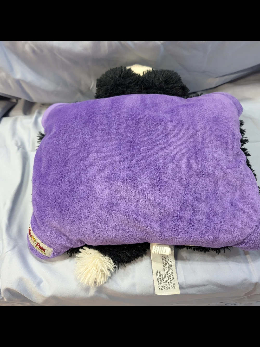 Pillow Pets Pee-Wees 2010 Black Cat w/ Purple Accents
